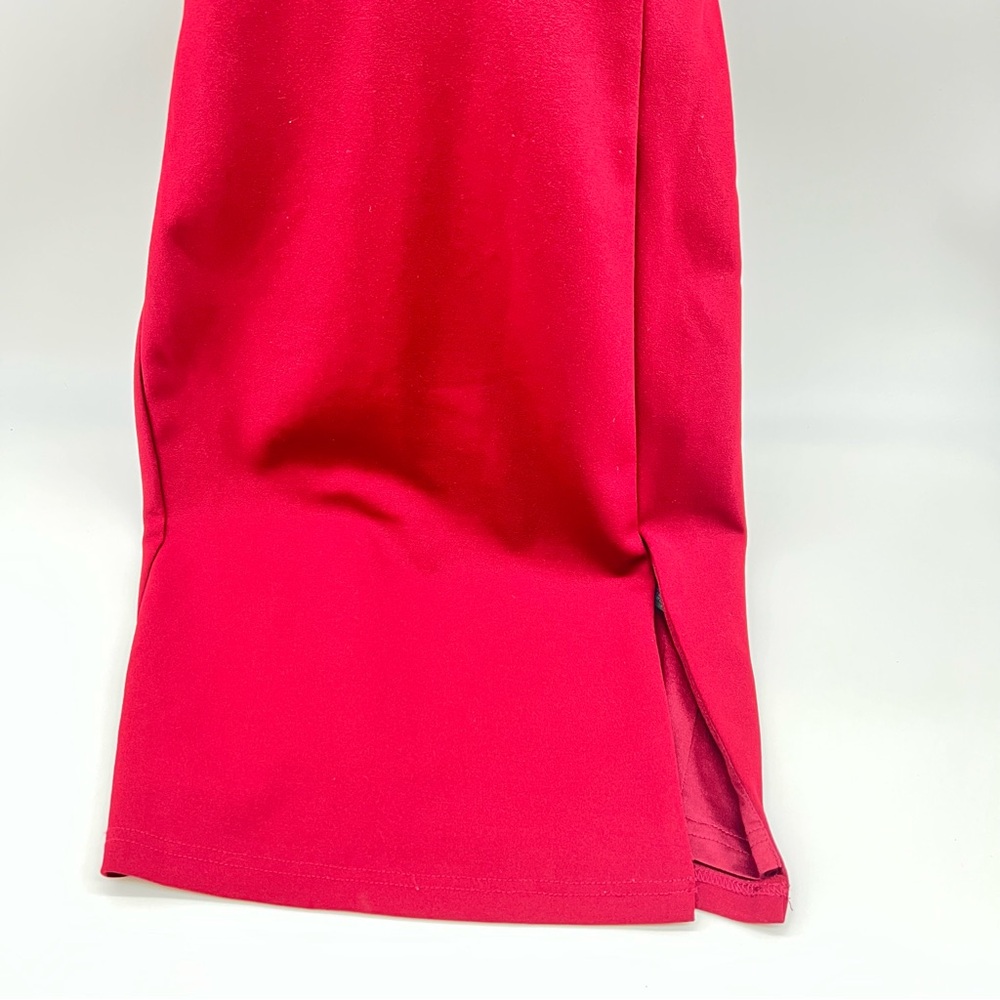Lulu's Bold Red Backless Dress w/Front Slit Over Left Thigh-Size XS - Picture 3 of 9